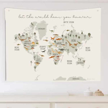 World Dino Canvas Wall Hanging